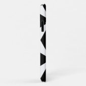 Coques Case-Mate iPhone Motif géométrique rétro Nom personnalisé noir et b (Dos/Droite)