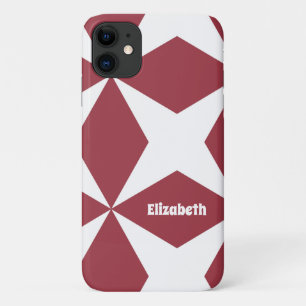 Case-Mate iPhone Case Motif Géométrique Rétro Nom Personnalisé Rouge & B