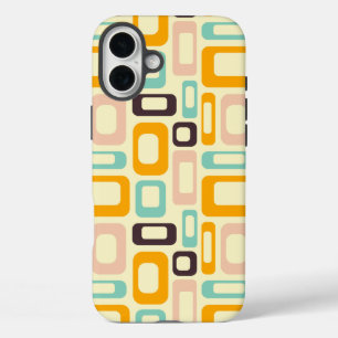 Coques iPhone 16 Plus Motif géométrique rétro sur fond beige clair