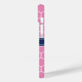 Coques Case-Mate iPhone Motif géométrique rose et marine (Verso / Gauche)