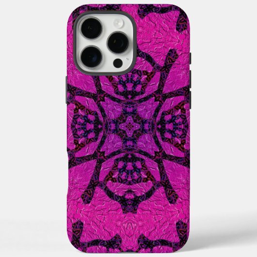 Coques Case-Mate iPhone Motif géométrique rose et violet intense (Verso)