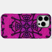 Coques Case-Mate iPhone Motif géométrique rose et violet intense (Verso (horizontal))