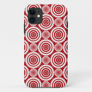 Coque iPhone 11 Motif géométrique rouge et blanc élégant