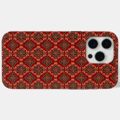 Coques Case-Mate iPhone Motif géométrique rouge / Impression indienne (Verso (horizontal))