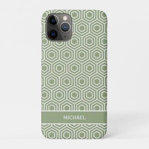 Case-Mate iPhone Case Motif géométrique Sage Green Hexagon Honeycomb