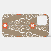 Coques Case-Mate iPhone Motif géométrique sans couture avec fleurs (Verso (horizontal))