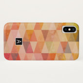 Coques Case-Mate iPhone Motif géométrique Triangle doux | Monogrammé (Dos (Horizontal))