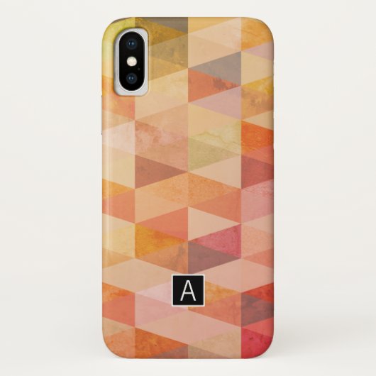 Coques Case-Mate iPhone Motif géométrique Triangle doux | Monogrammé (Dos)