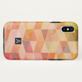 Coques Case-Mate iPhone Motif géométrique Triangle doux | Monogrammé (Dos (Horizontal))