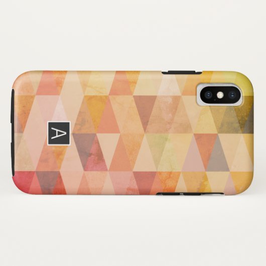 Coques Case-Mate iPhone Motif géométrique Triangle souple | Monogramme (Dos (Horizontal))