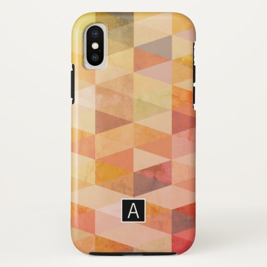 Coques Case-Mate iPhone Motif géométrique Triangle souple | Monogramme (Dos)