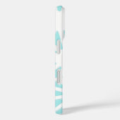 Coques Case-Mate iPhone Motif géométrique turquoise (Verso / Droite)