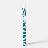 Coques Case-Mate iPhone motif géométrique turquoise et blanc (Verso / Gauche)