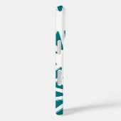 Coques Case-Mate iPhone motif géométrique turquoise et blanc (Verso / Droite)