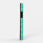 Coques Case-Mate iPhone Motif géométrique turquoise et vert lime (Dos/Droite)