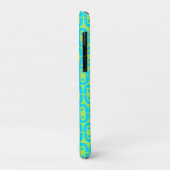 Coques Case-Mate iPhone Motif géométrique turquoise et vert lime (Dos/Gauche)