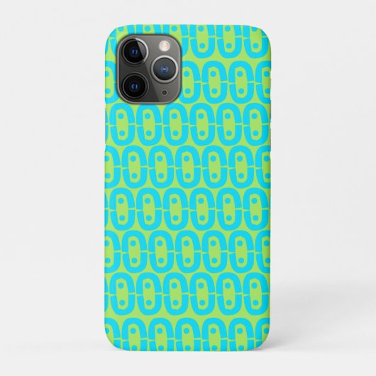 Coques Case-Mate iPhone Motif géométrique turquoise et vert lime (Dos)
