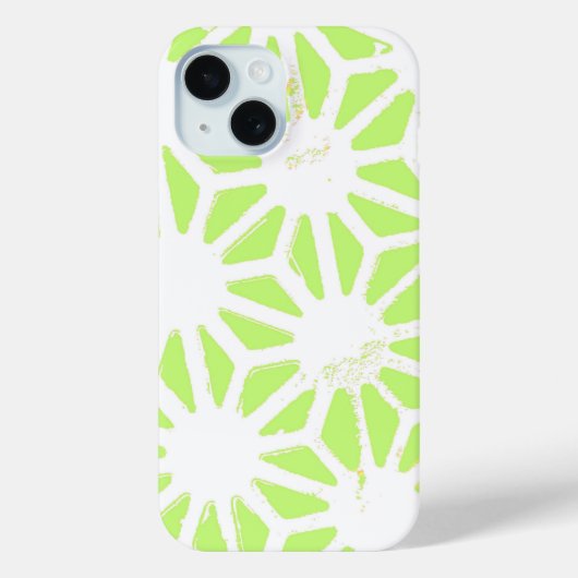 Coques Case-Mate iPhone Motif géométrique vert citron (Verso)