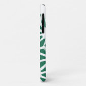 Coques Case-Mate iPhone Motif géométrique vert et blanc (Dos/Gauche)