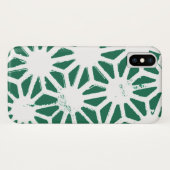 Coques Case-Mate iPhone Motif géométrique vert et blanc (Dos (Horizontal))