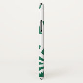 Coques Case-Mate iPhone Motif géométrique vert et blanc (Dos/Droite)