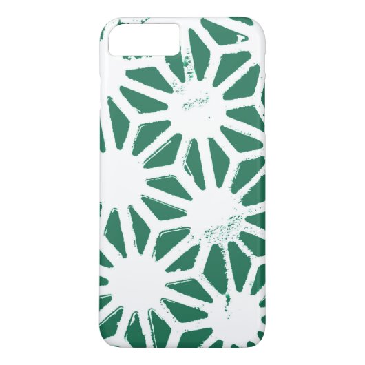 Coques Case-Mate iPhone Motif géométrique vert et blanc (Dos)
