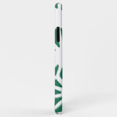 Coques Case-Mate iPhone Motif géométrique vert et blanc (Dos/Droite)