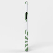 Coques Case-Mate iPhone Motif géométrique vert et blanc olive (Dos/Droite)