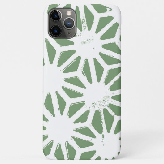 Coques Case-Mate iPhone Motif géométrique vert et blanc olive (Dos)
