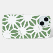Coques Case-Mate iPhone Motif géométrique vert olive et blanc (Verso (horizontal))