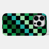 Coques Case-Mate iPhone Motif Gingham à Carreaux Verts et Bleus (Verso (horizontal))
