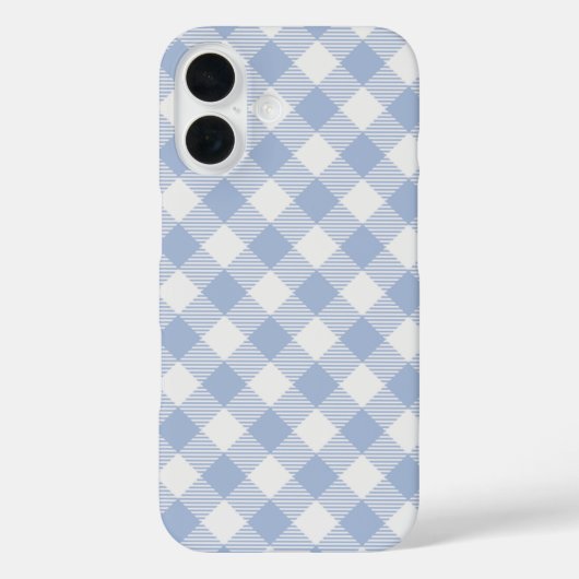 Coques Case-Mate iPhone Motif Gingham Bleu Clair Imprimé Carreaux Classiqu (Verso)