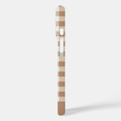 Coques Case-Mate iPhone Motif Gingham Carreaux Marron à votre nom (Verso / Gauche)