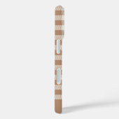 Coques Case-Mate iPhone Motif Gingham Carreaux Marron à votre nom (Verso / Droite)