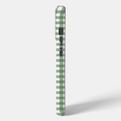 Coques Case-Mate iPhone Motif Gingham Vert avec Nom (Verso / Gauche)