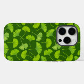 Coques Case-Mate iPhone Motif Ginkgo sur vert foncé (Verso (horizontal))
