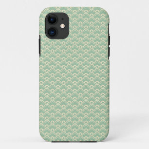 Coque iPhone 11 Motif girly abstrait floral vert en bon état d'ar