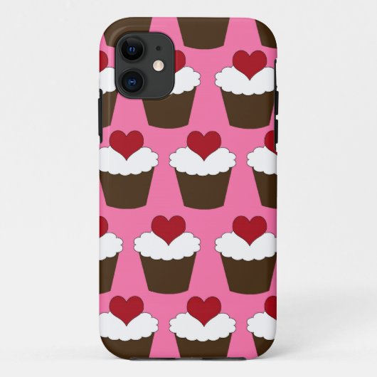 Coques Case-Mate iPhone Motif girly mignon de coeurs de petit gâteau de (Dos)