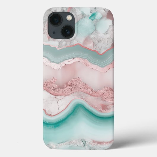 Coques Case-Mate iPhone Motif Gold Agate rose (Verso)