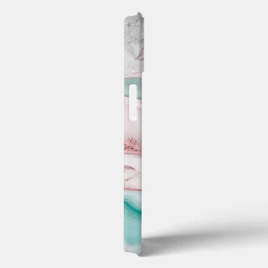 Coques Case-Mate iPhone Motif Gold Agate rose (Verso / Droite)