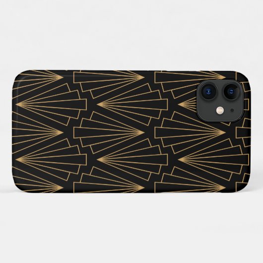 Coques Case-Mate iPhone Motif Gold et Black Art Déco (Dos (Horizontal))