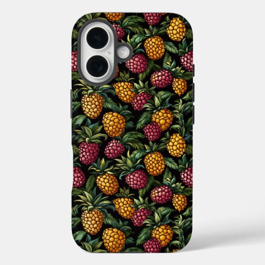 Coques Case-Mate iPhone Motif Gold et Red Berries (Verso)