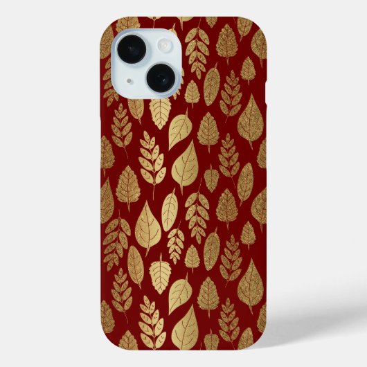 Coques Case-Mate iPhone Motif Gold et Red Leaf (Verso)