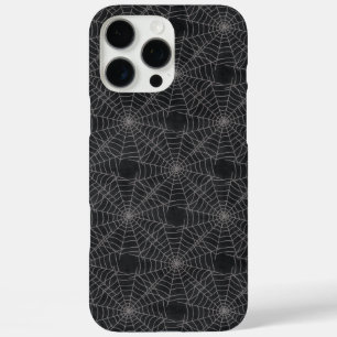 Coques iPhone 16 Pro Max Motif gothique à toile d'araignée noir et gris