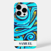 Coques Case-Mate iPhone Motif Graffiti moderne bleu (Verso)