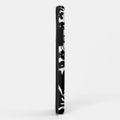 Coques Case-Mate iPhone Motif graphique de jardin floral noir et blanc (Dos/Droite)