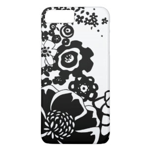 Coque Case-Mate Pour iPhone Motif graphique de jardin floral noir et blanc