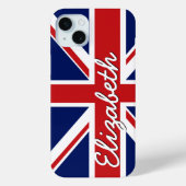 Coques Case-Mate iPhone Motif Gras - Indicateur Union Jack avec nom (Verso)