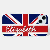 Coques Case-Mate iPhone Motif Gras - Indicateur Union Jack avec nom (Verso (horizontal))