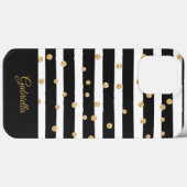 Coques Case-Mate iPhone Motif Gras Noir Blanc Faux Or (Verso (horizontal))